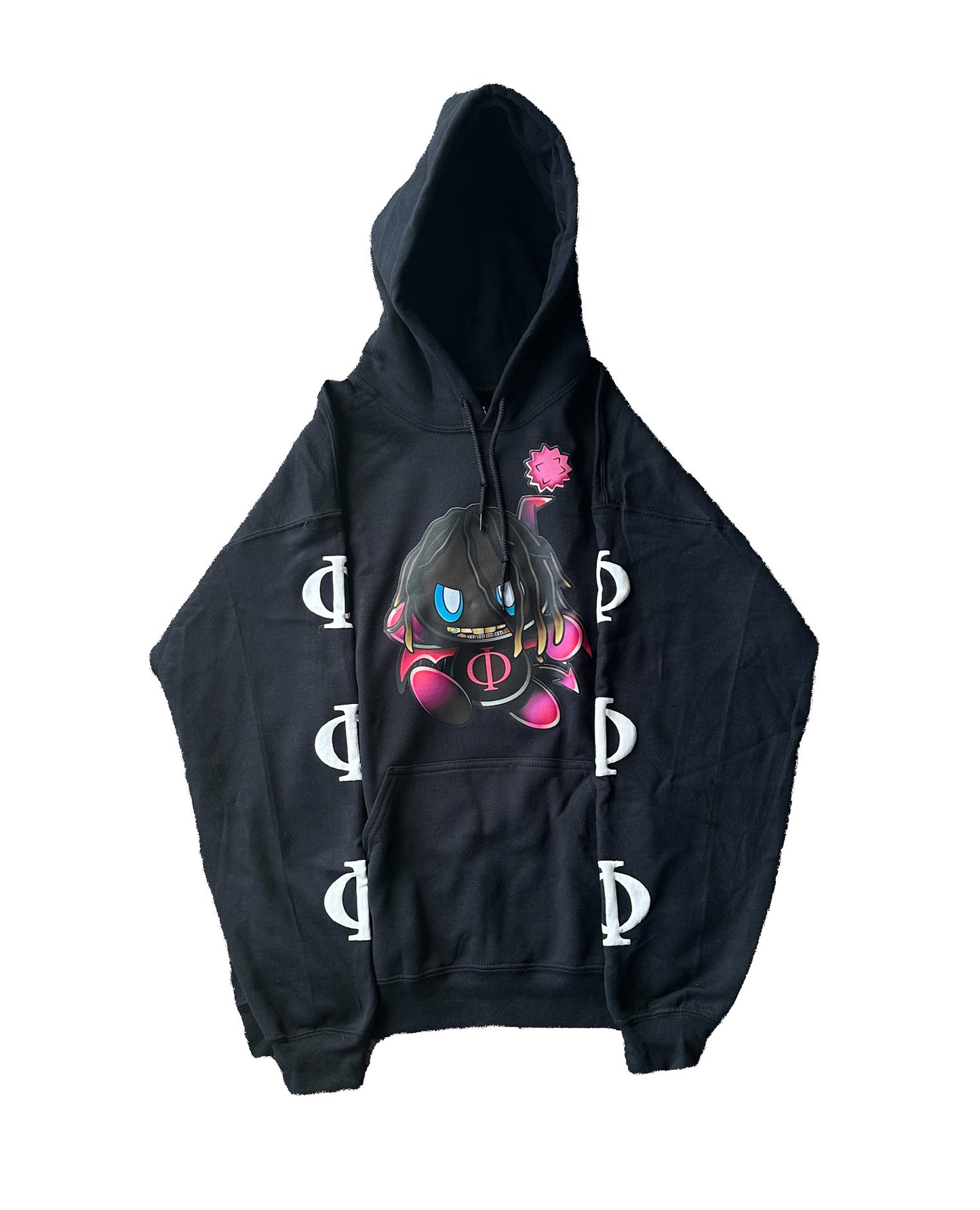 Puff Print Mischief Black Hoodie