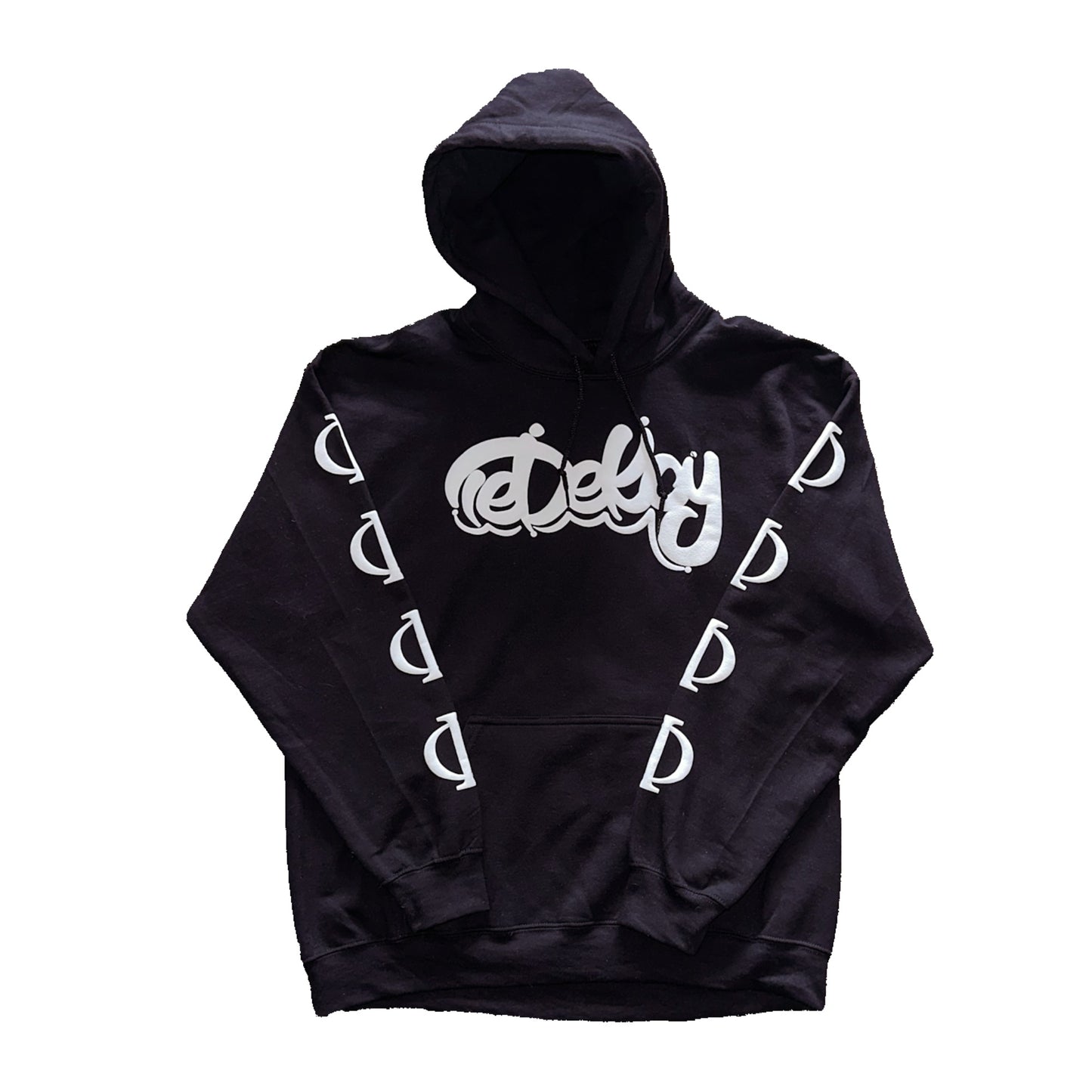 Puff Print iedekay phi'd sleeve Black Hoodie