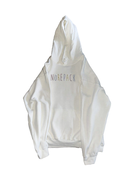 Bejeweled Rainbow Norepack White Hoodie