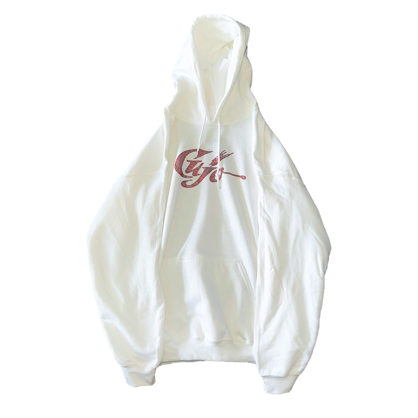 Bejeweled Red CUJO White Hoodie